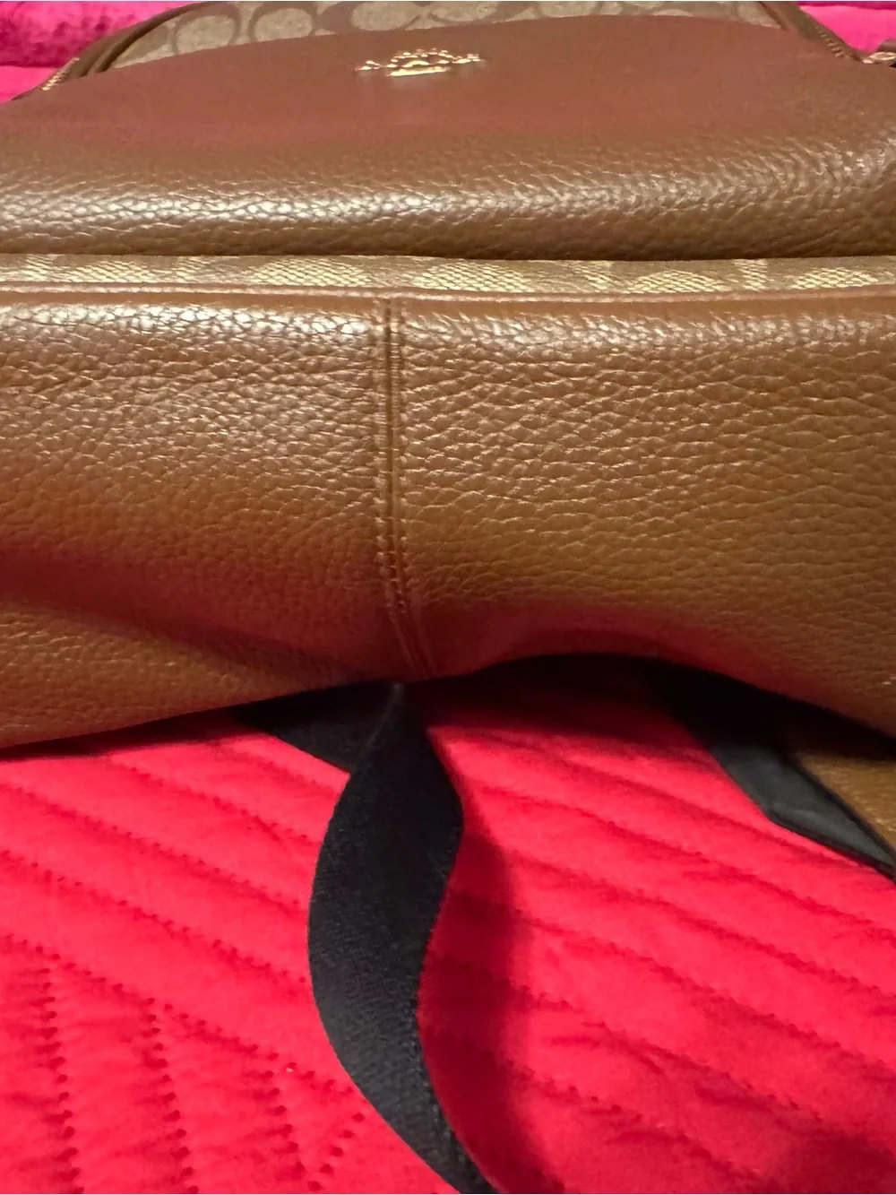 Coach Brown Interior Tote with Leather Patch